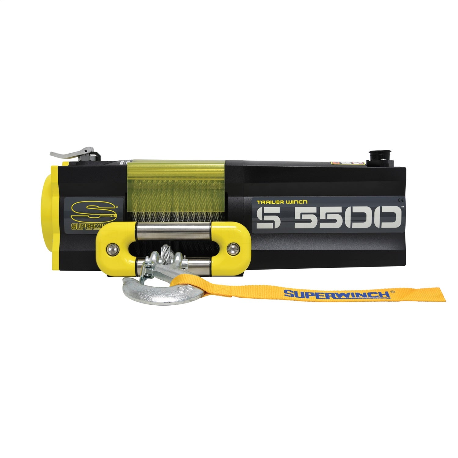 S5500 Winch; 5500 lbs.; 3.6hp; 12V; 7/32 in. x 60 ft. Steel Rope; Yellow;