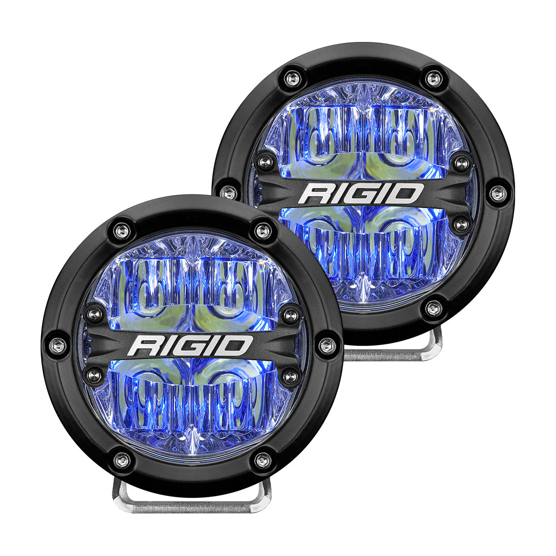 360-Series 4 Inch Off-Road LED Light, Drive Beam, Blue Backlight, Pair