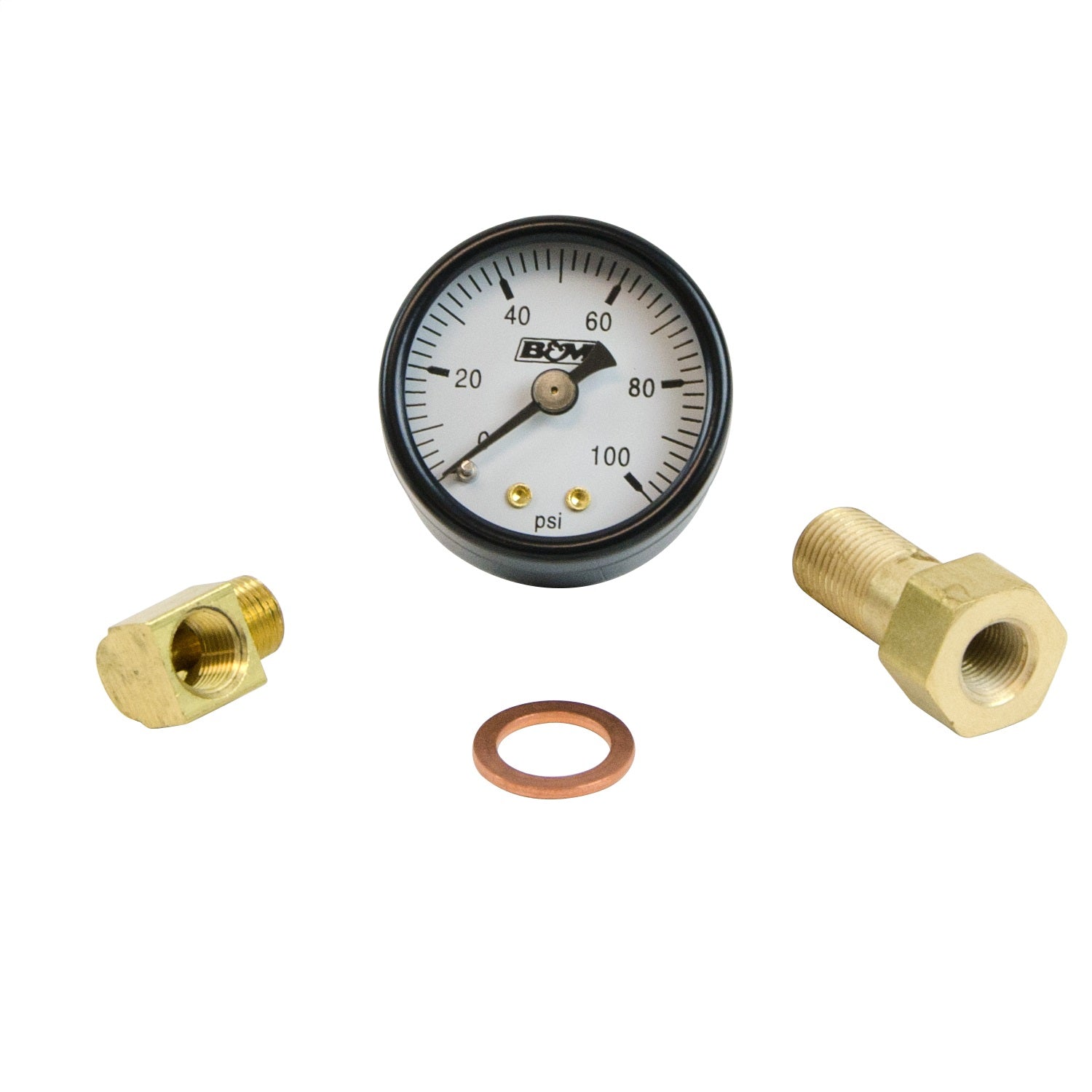 Fuel Pressure Gauge Set; 1.65 in. H/1.65 in. W/1.80in. D; Analog; Up To 100 PSI;