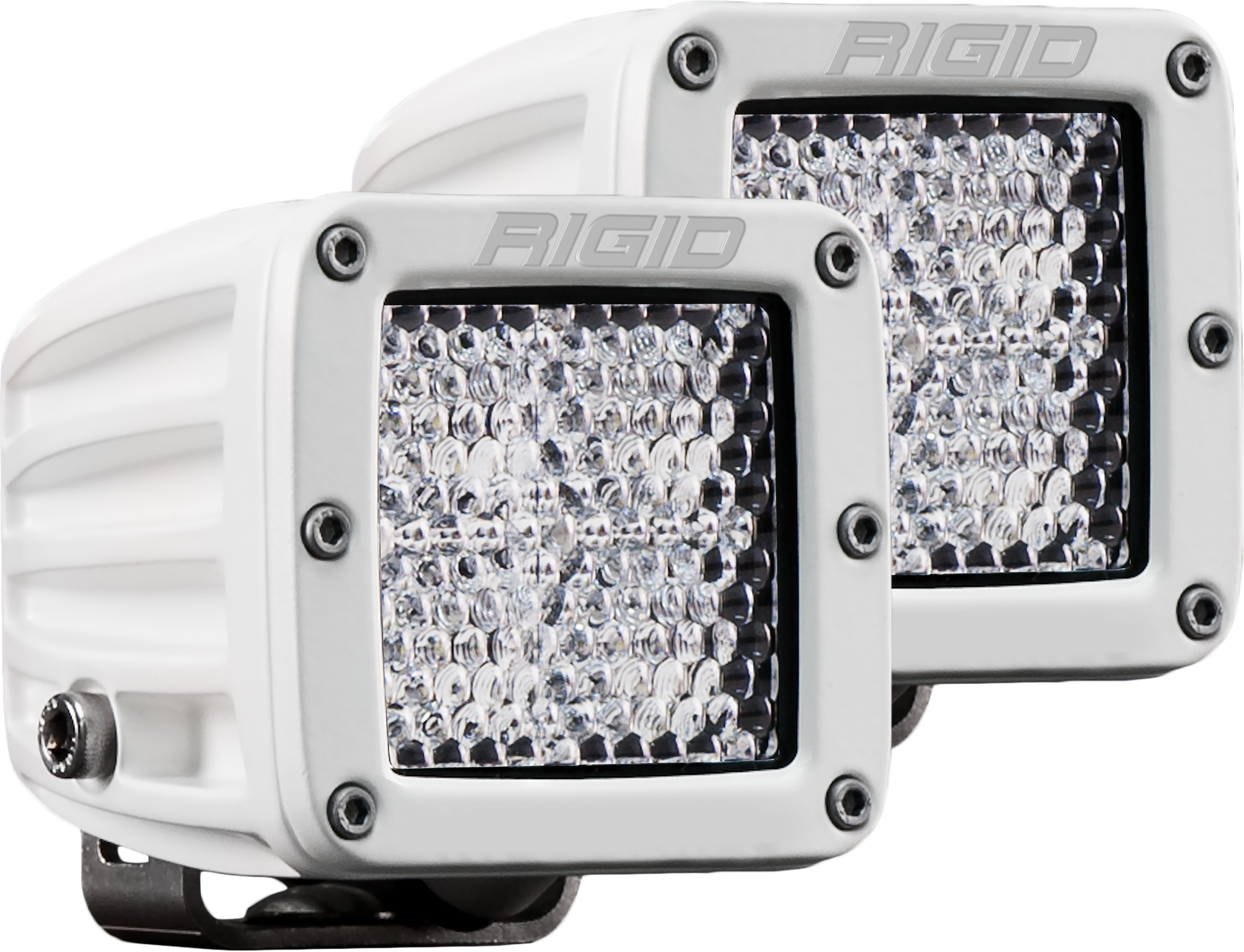 D-Series PRO Light, Flood Diffused, Surface Mount, White Housing, Pair