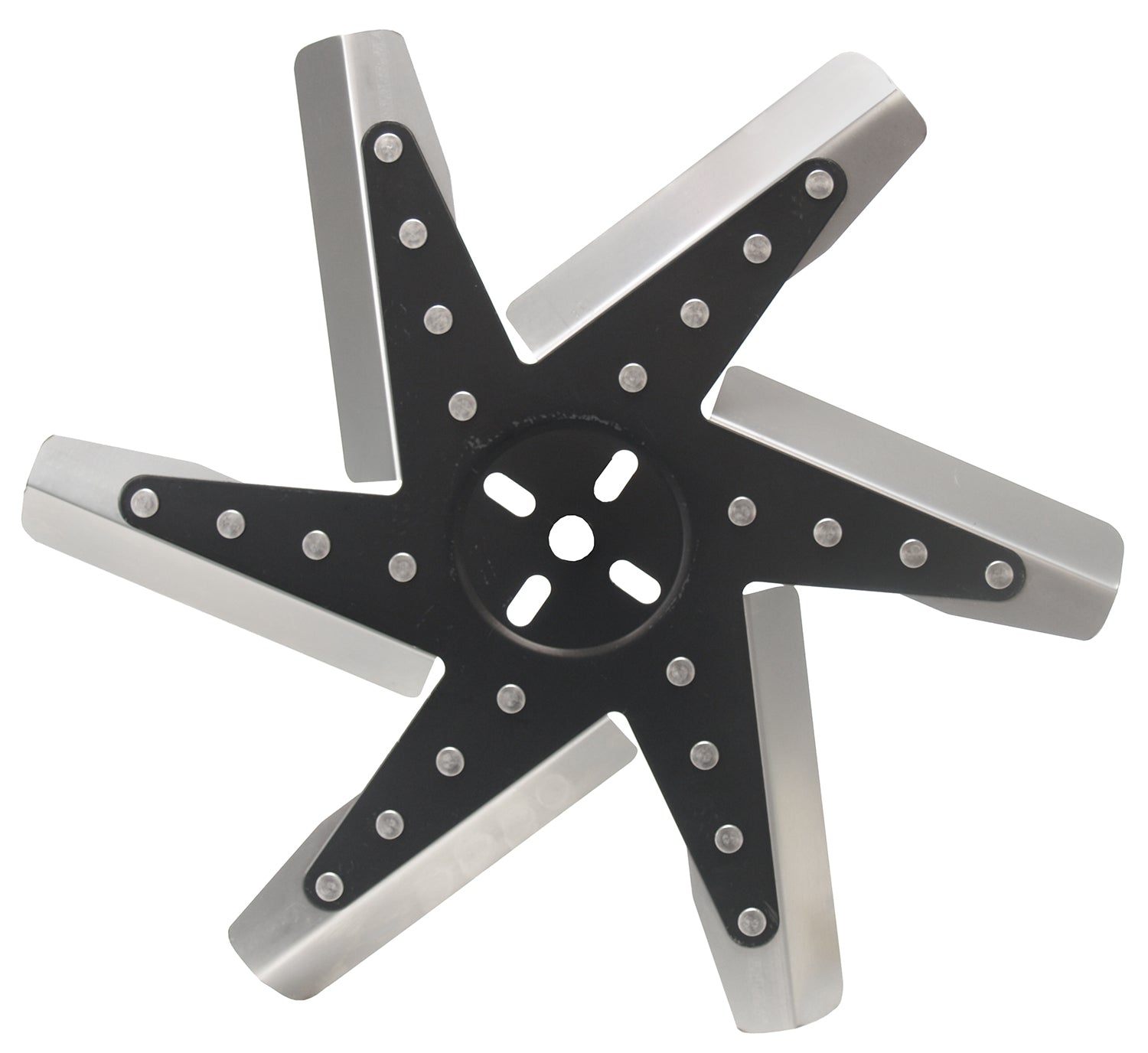 15" High Performance Stainless Steel Standard Rotation Flex Fan, Black Hub