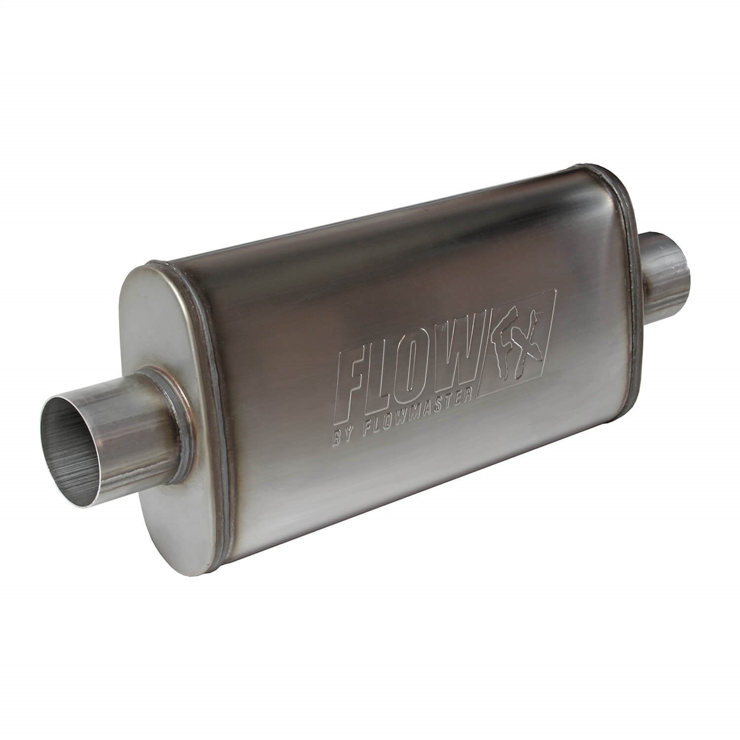 FlowFX Muffler; Universal; 3 in. Inlet/Outlet; Center; 409 Stainless Steel;