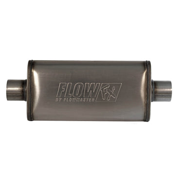 FlowFX Muffler; Universal; 3 in. Inlet/Outlet; Center; 409 Stainless Steel;