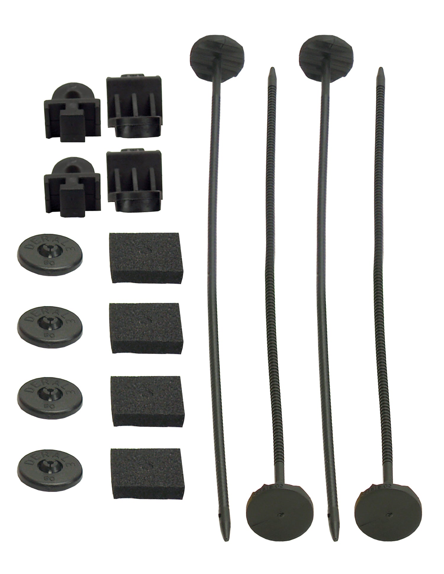 Electric Fan Mounting Kit, Plastic Rods, Clips and Mounting Feet