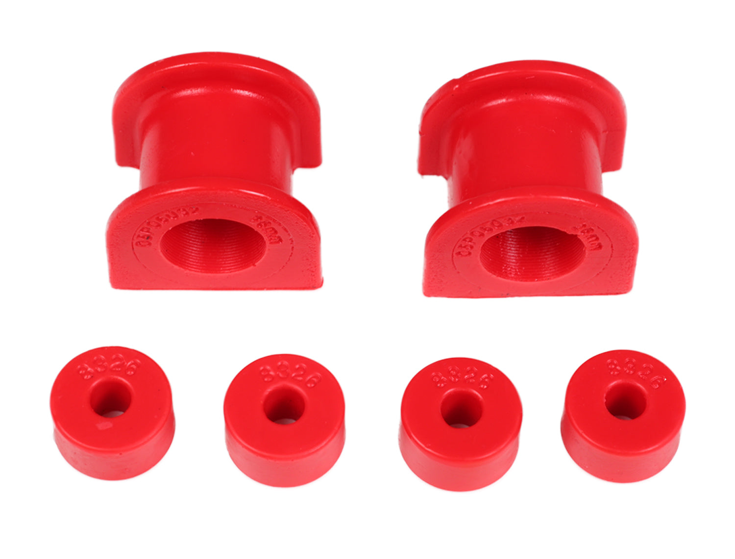Sway Bar Bushing Set; Red; Front; Bar Dia. 26mm; Performance Polyurethane;