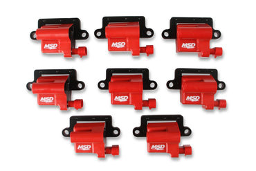 Blaster LS Direct Ignition Coil Set; Replacement Coil; w/Bracket; Red; Set Of 8;