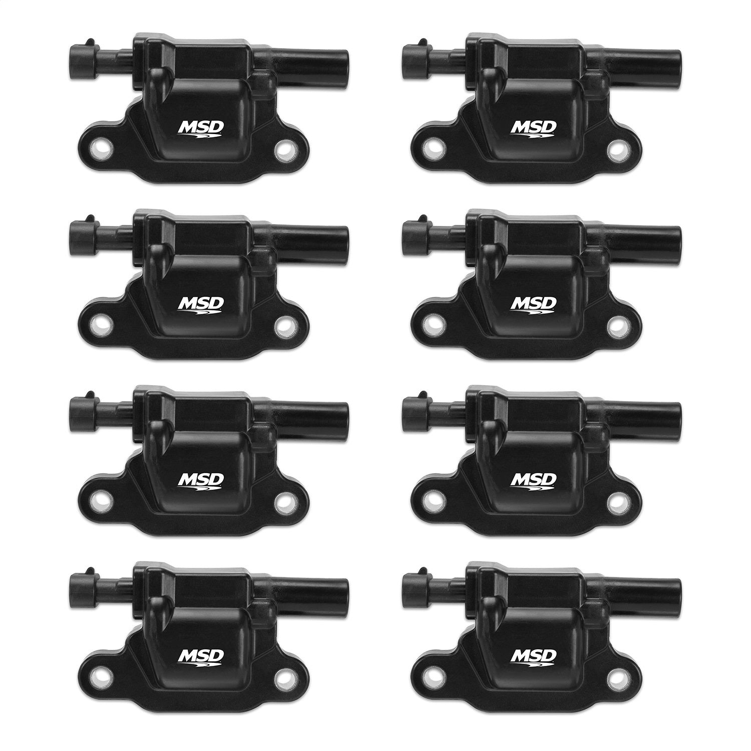 Direct Ignition Coil Set; Direct Bolt-In Replacement; 2-Bolt; Black; Set Of 8;