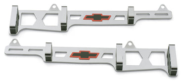 Spark Plug Wire Loom Set; Linear Style; With Bowtie Logo; Fits SB Chevy; Chrome