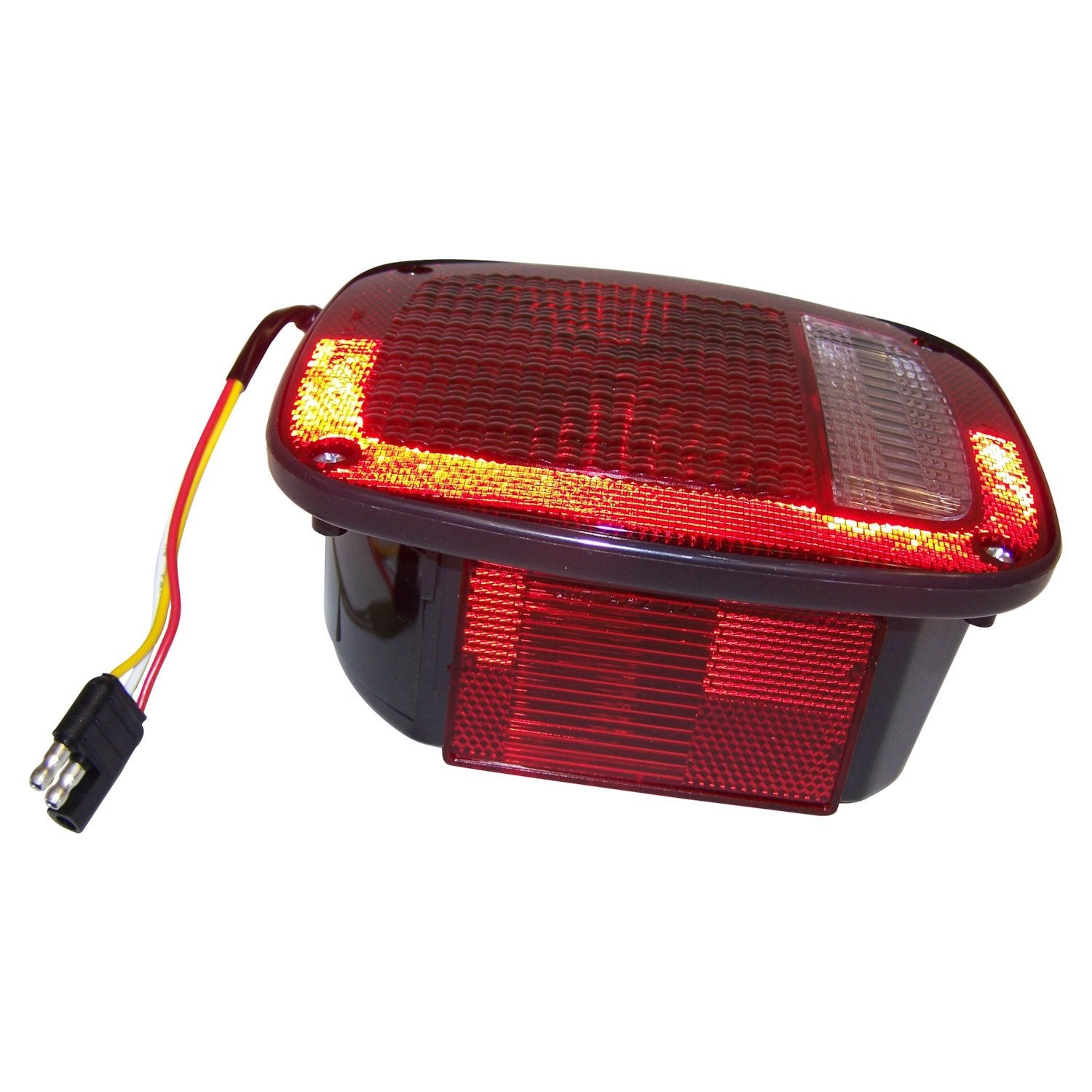 Right Tail Lamp w/ Side Marker Light for 1981-86 Jeep CJs; Black Body