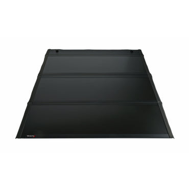 Hard Tri Fold; Non-Lockable; Black; Aluminum; With Carpeted Under Panels