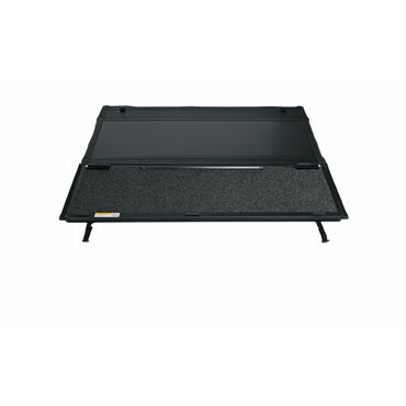 Hard Tri Fold Non-Lockable Black Aluminum With Carpeted Under Panels