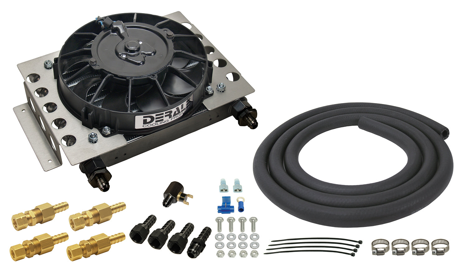 15 Row Atomic Cool Plate & Fin Remote Transmission Cooler Kit, -6AN