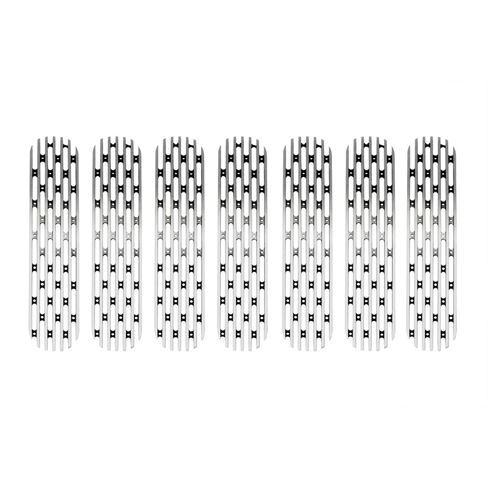 07-18 Jeep JK Grill Inserts; 7-Pieces; Brushed